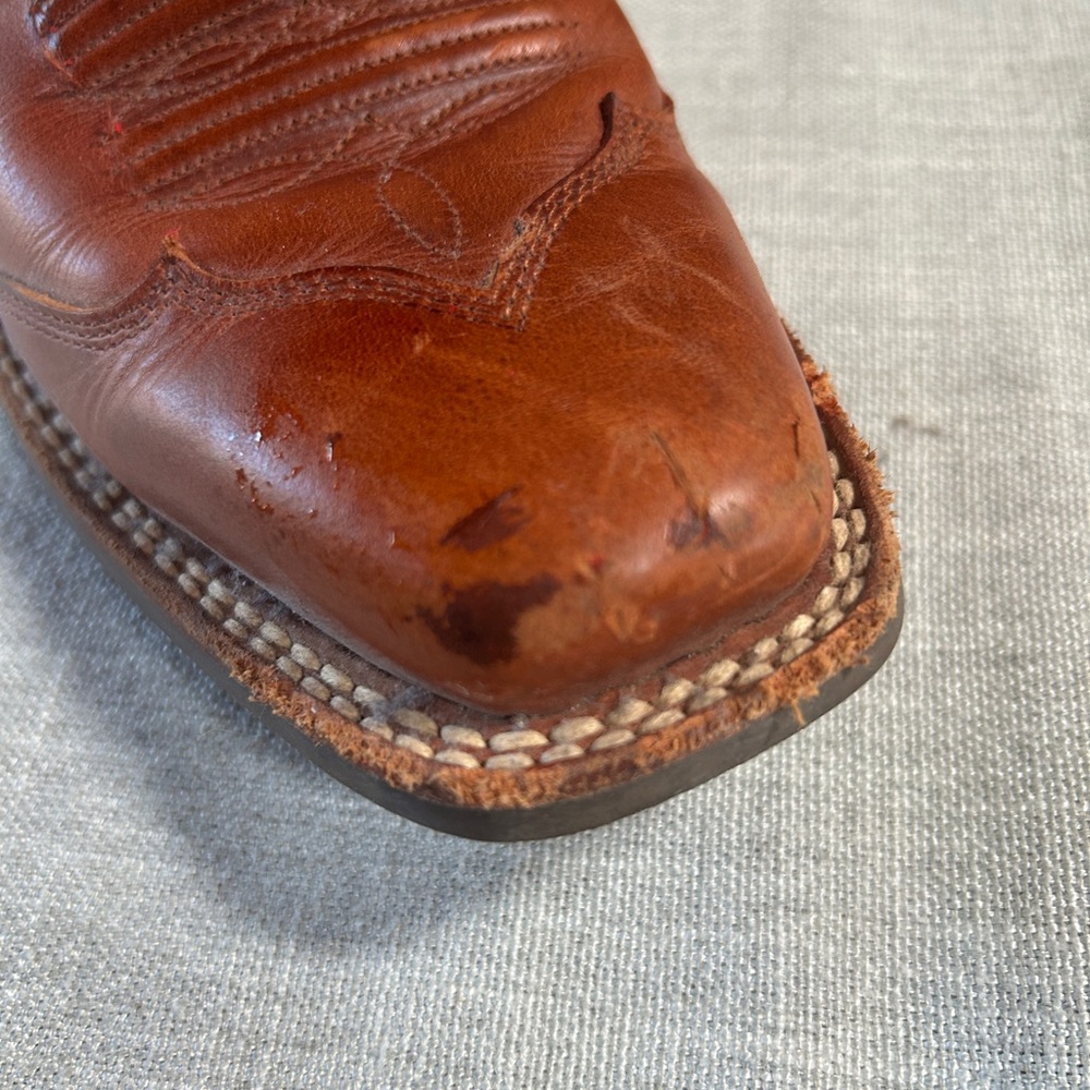 Ariat Brown Western Boots with Red Stitching - Picture 5 of 8